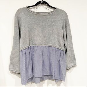 Moon & Madison | Pinstripe Babydoll Tee